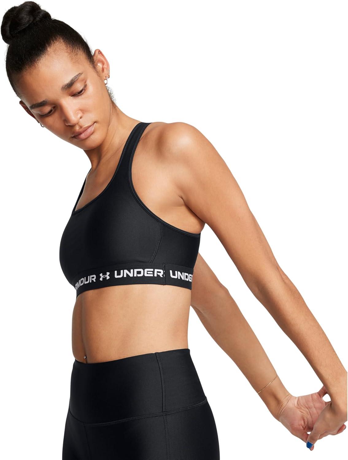 imageUnder Armour Womens CrossBack Mid Bra006 Black  Black  White