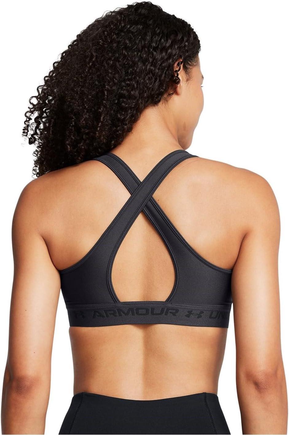 imageUnder Armour Womens CrossBack Mid Bra010 Jet Gray  Jet Gray  Black