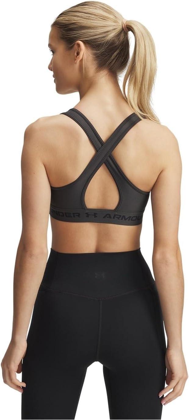 imageUnder Armour Womens CrossBack Mid Bra010 Jet Gray  Jet Gray  Black