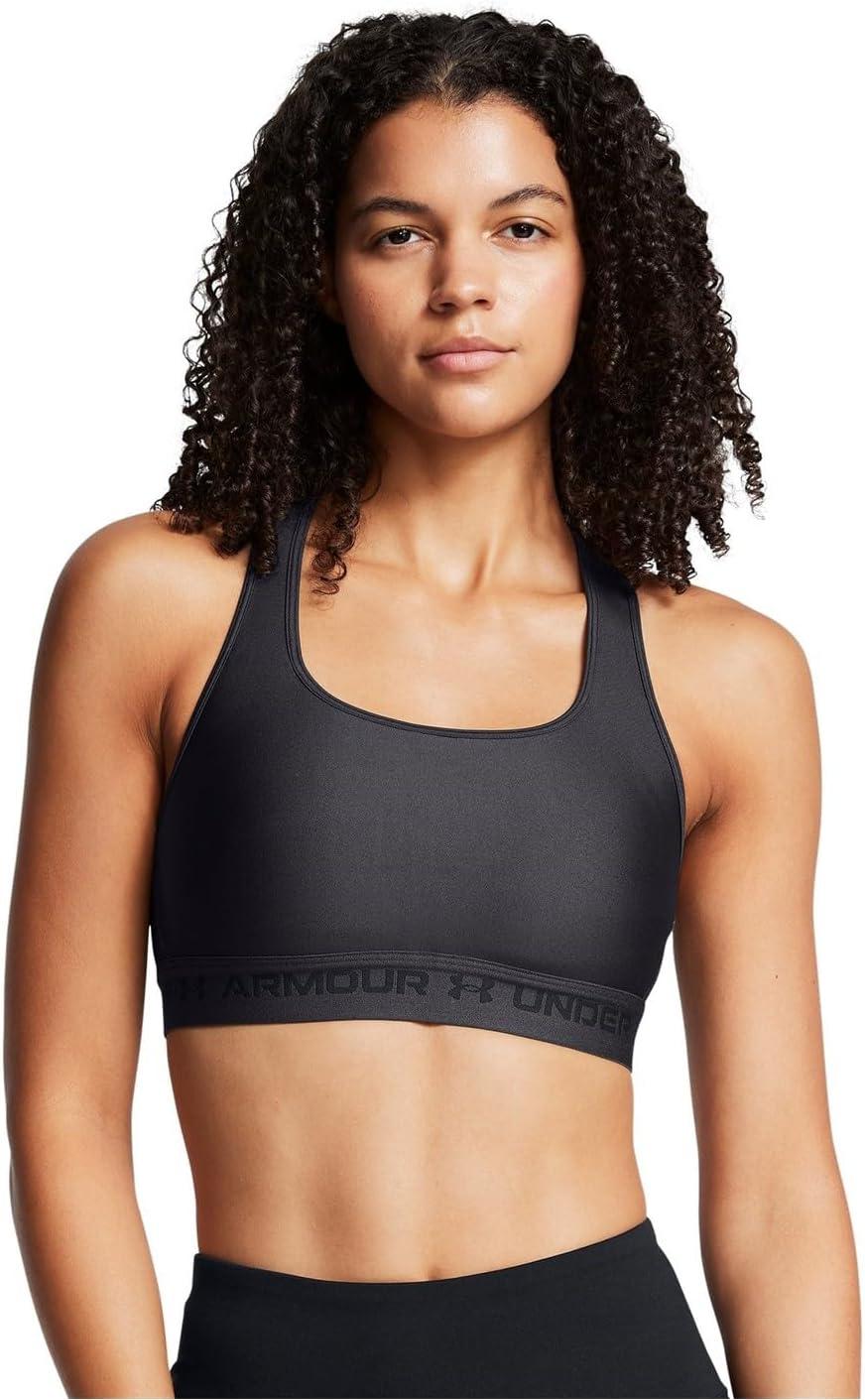 imageUnder Armour Womens CrossBack Mid Bra010 Jet Gray  Jet Gray  Black