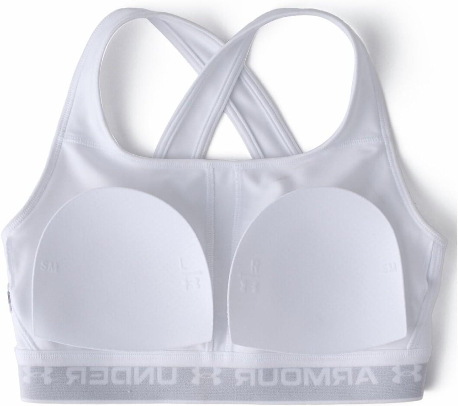 imageUnder Armour Womens CrossBack Mid Bra101 White  White  Black