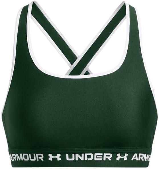 imageUnder Armour Womens CrossBack Mid Bra301 Forest Green  White  White