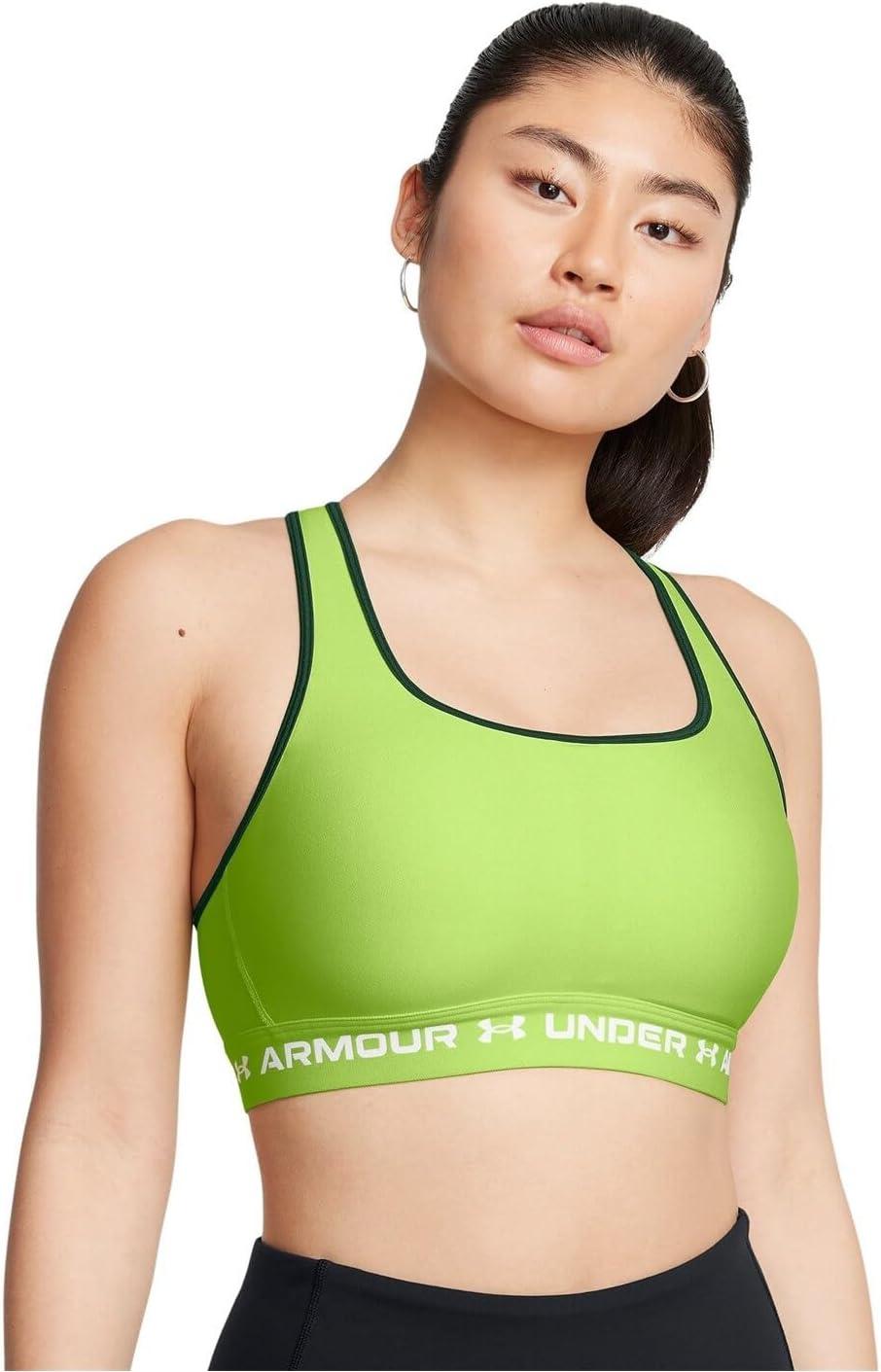 imageUnder Armour Womens CrossBack Mid Bra304 Morph Green   White