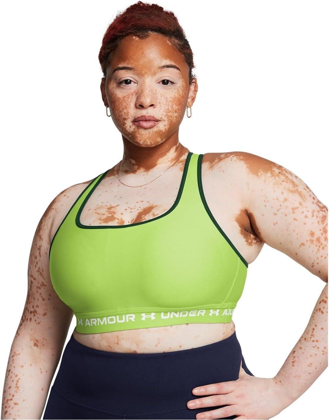 imageUnder Armour Womens CrossBack Mid Bra304 Morph Green   White