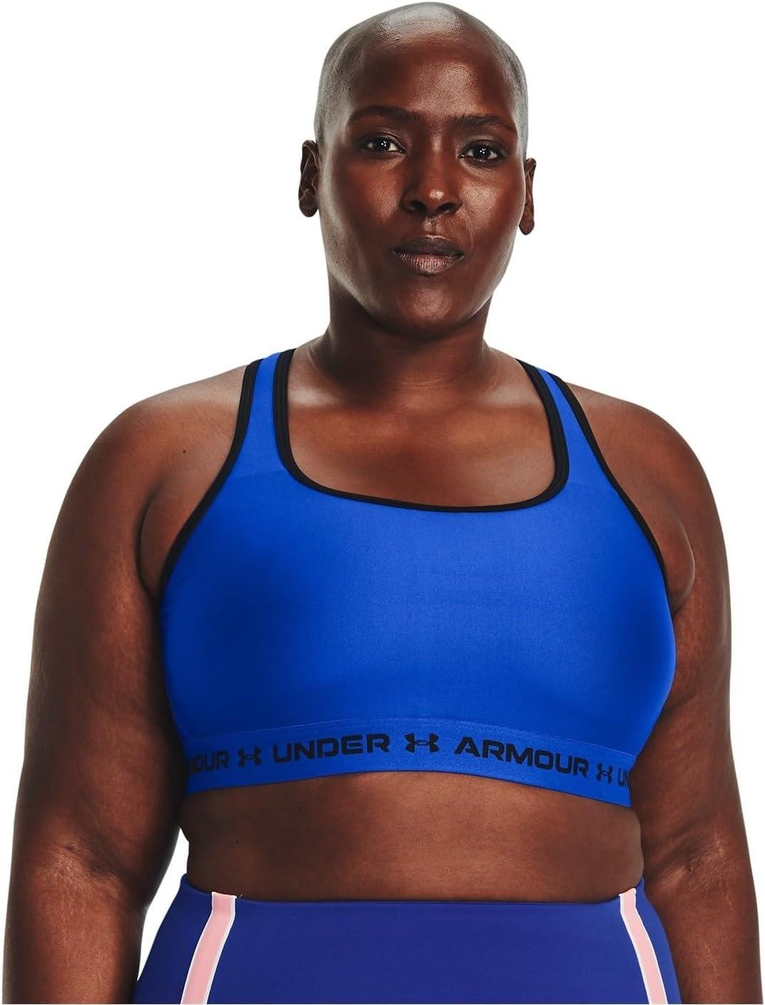 imageUnder Armour Womens CrossBack Mid Bra400 Team Royal   White