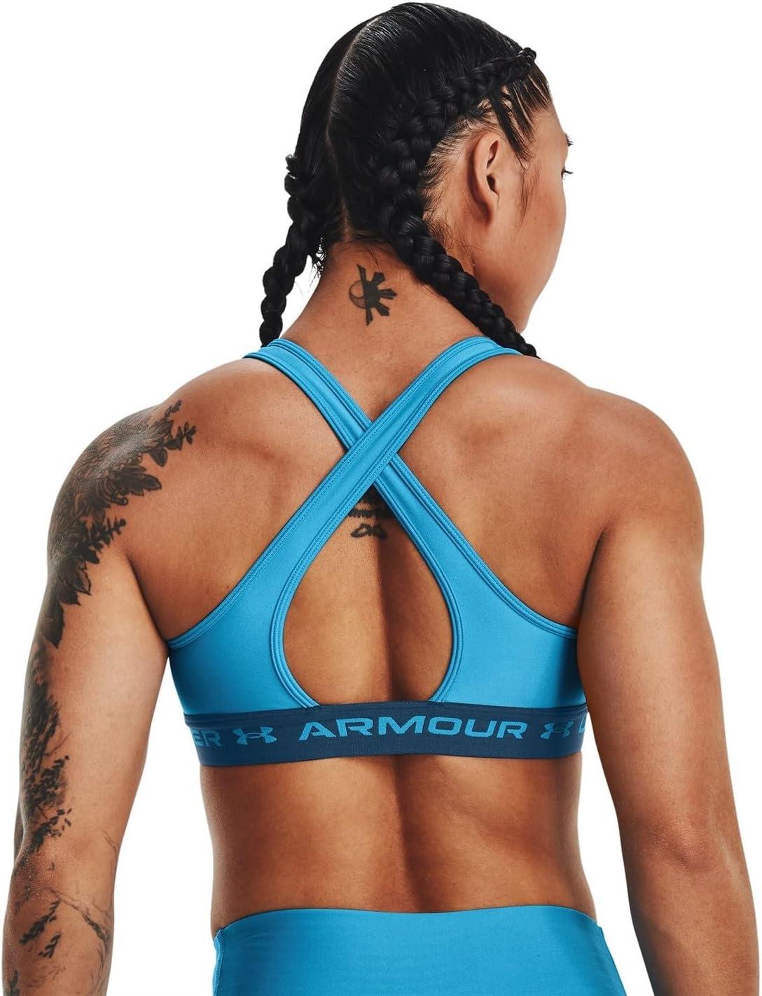 imageUnder Armour Womens CrossBack Mid Bra419 Capri  Petrol Blue  Capri