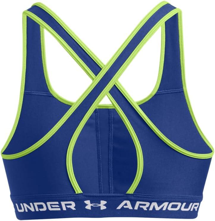 imageUnder Armour Womens CrossBack Mid Bra432 Tech Blue  Retro Green  White