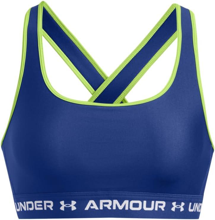 imageUnder Armour Womens CrossBack Mid Bra432 Tech Blue  Retro Green  White