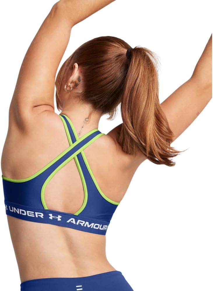 imageUnder Armour Womens CrossBack Mid Bra432 Tech Blue  Retro Green  White