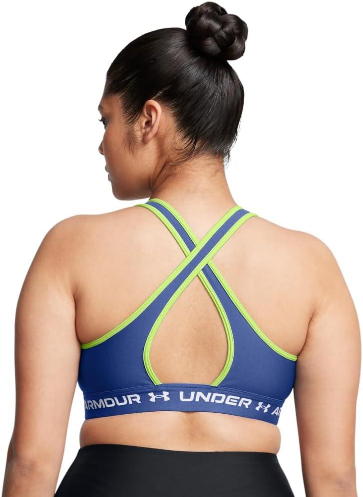 imageUnder Armour Womens CrossBack Mid Bra432 Tech Blue  Retro Green  White
