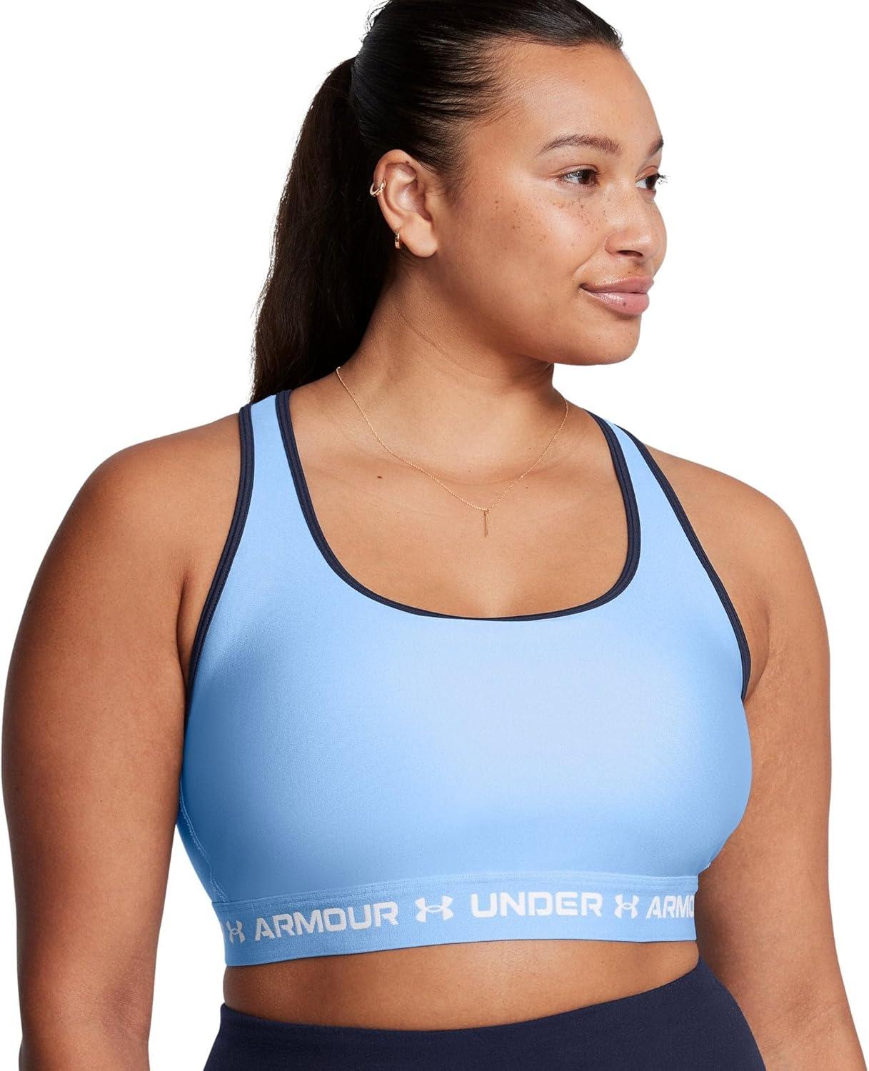 imageUnder Armour Womens CrossBack Mid Bra465 Horizon Blue  Midnight Navy  White