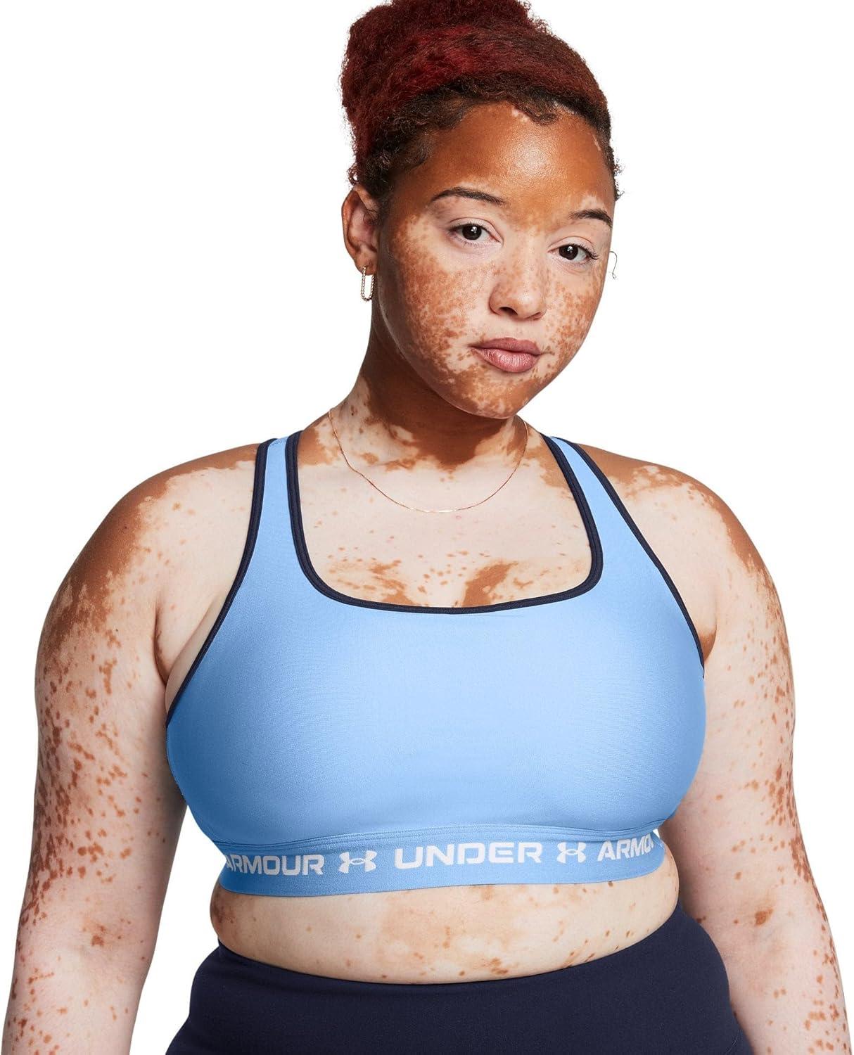 imageUnder Armour Womens CrossBack Mid Bra465 Horizon Blue  Midnight Navy  White