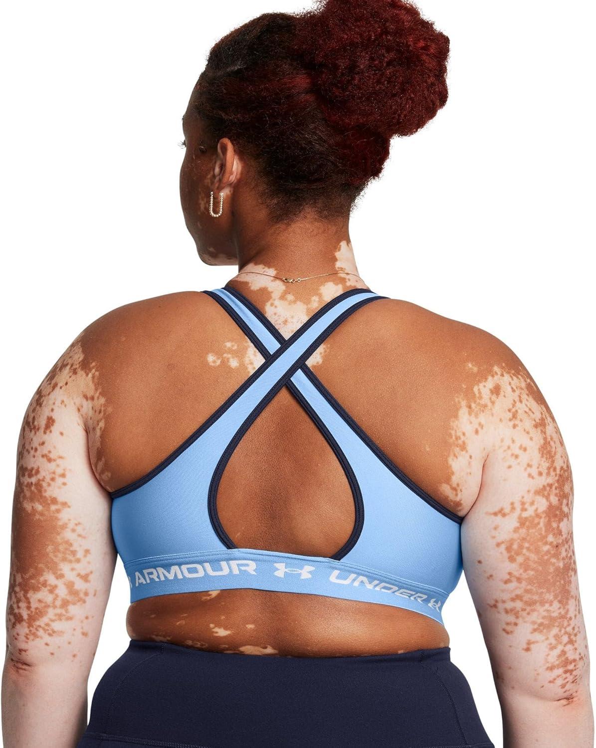imageUnder Armour Womens CrossBack Mid Bra465 Horizon Blue  Midnight Navy  White