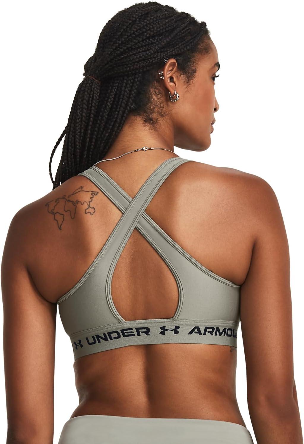imageUnder Armour Womens CrossBack Mid Bra504 Grove Green   Black