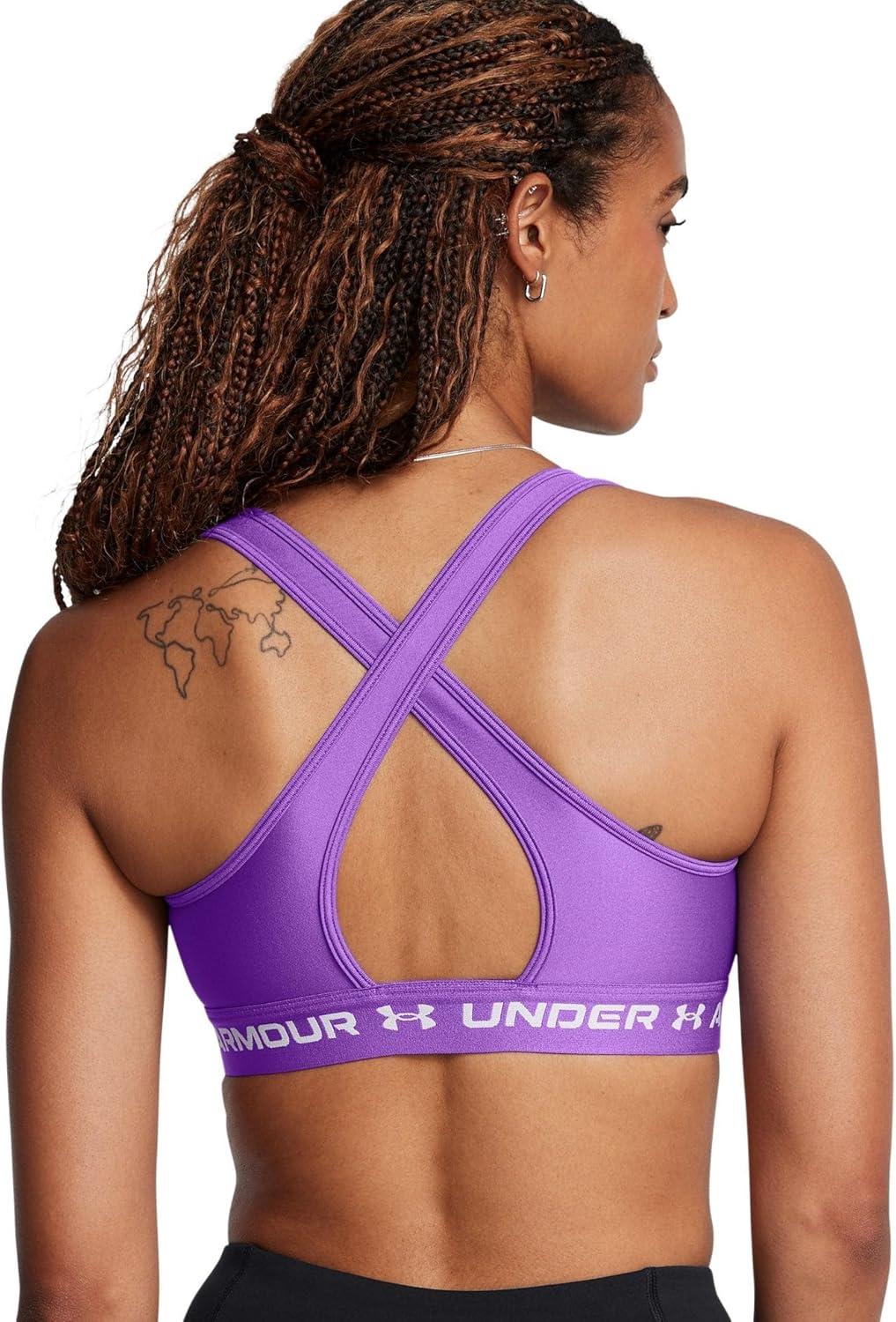 imageUnder Armour Womens CrossBack Mid Bra525 Lavish  Lavish  White