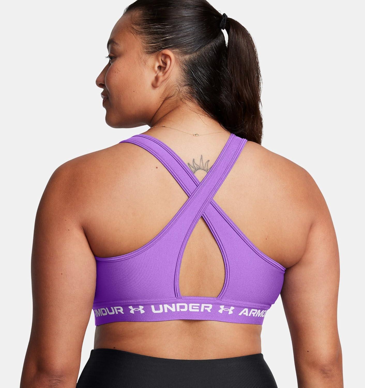 imageUnder Armour Womens CrossBack Mid Bra525 Lavish  Lavish  White