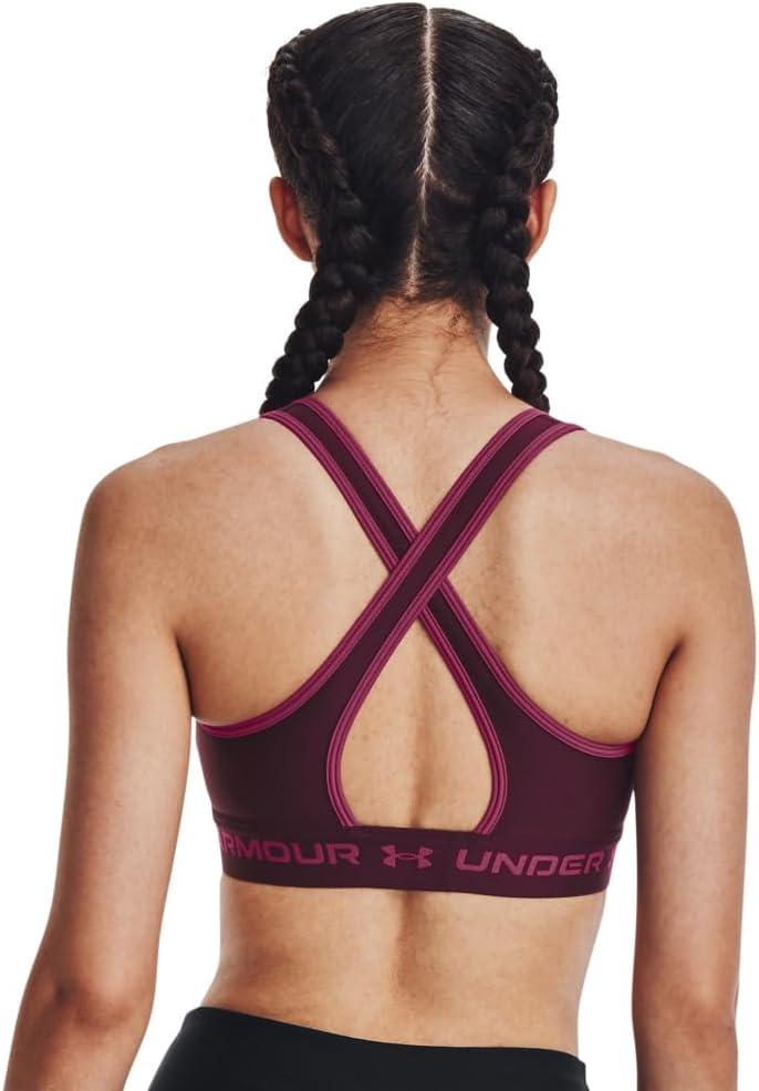 imageUnder Armour Womens CrossBack Mid Bra572 Purple Stone   Charged Cherry
