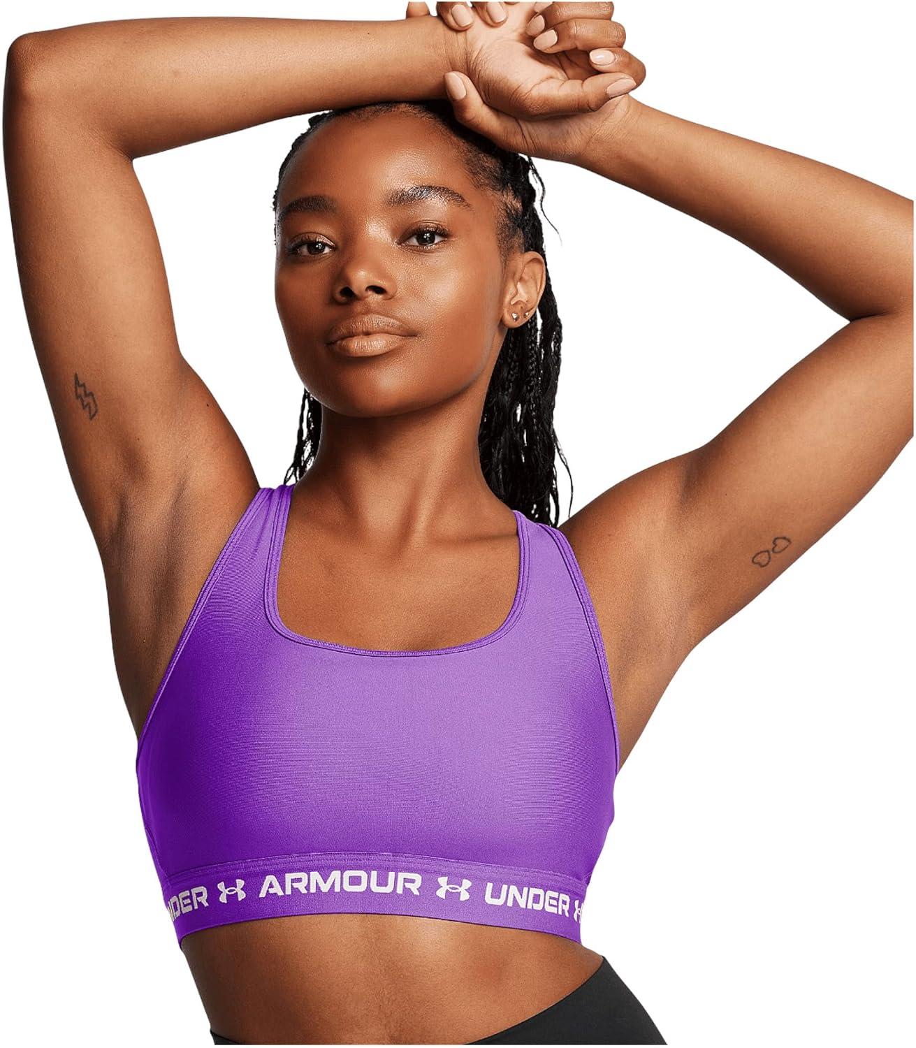 imageUnder Armour Womens CrossBack Mid Bra573 Mystic Magenta   Rebel Pink