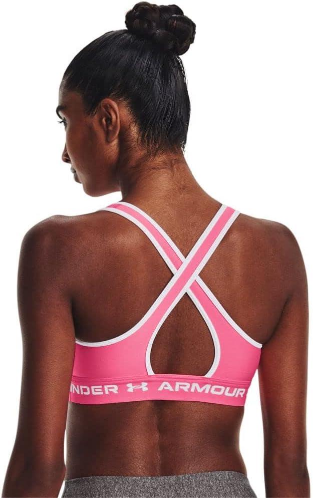 imageUnder Armour Womens CrossBack Mid Bra640 Pink Punk   White
