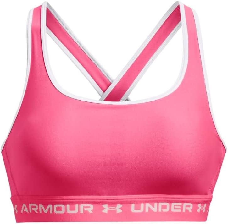imageUnder Armour Womens CrossBack Mid Bra640 Pink Punk   White