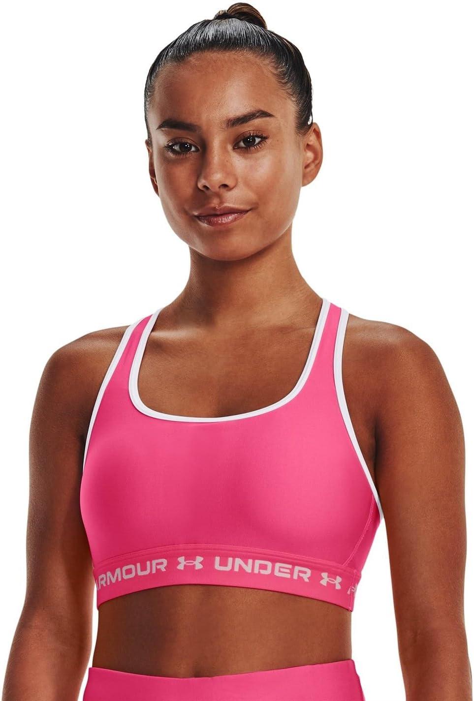 imageUnder Armour Womens CrossBack Mid Bra640 Pink Punk   White