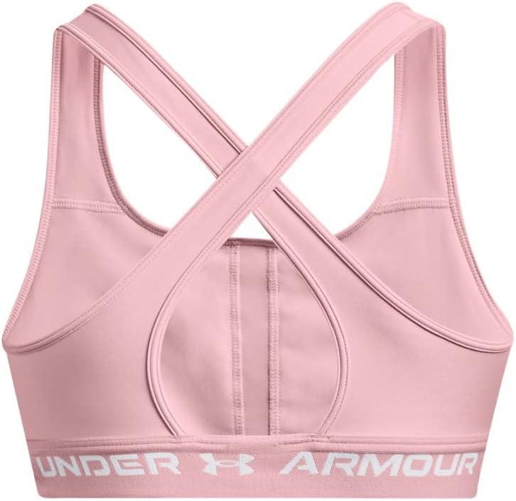 imageUnder Armour Womens CrossBack Mid Bra647 Prime Pink   White