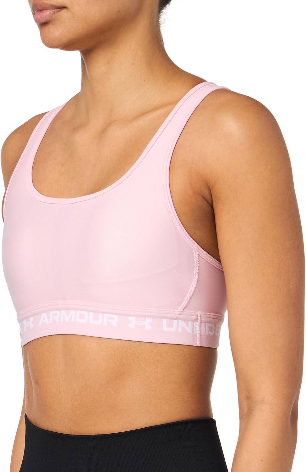 imageUnder Armour Womens CrossBack Mid Bra648 Prime Pink   White