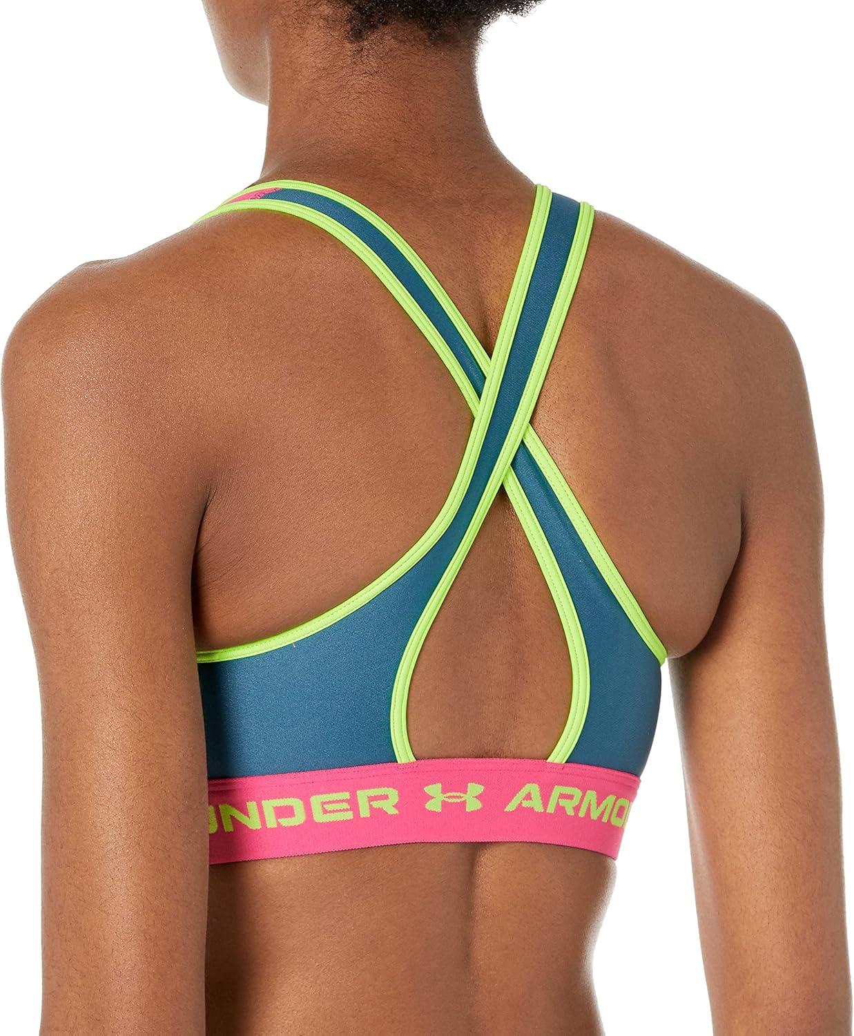 imageUnder Armour Womens CrossBack Mid Bra652 Rebel Pink  Rebel Pink  Charged Cherry