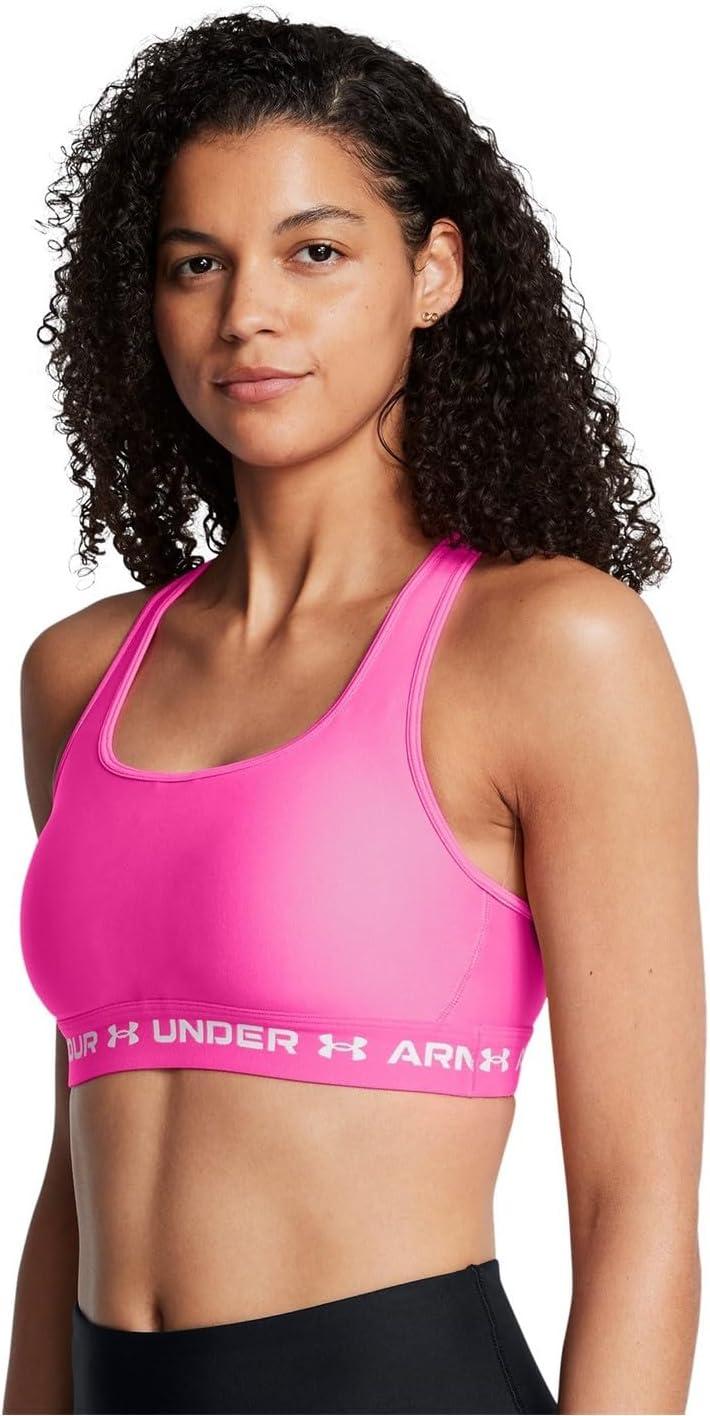 imageUnder Armour Womens CrossBack Mid Bra656 Rebel Pink  Rebel Pink  White