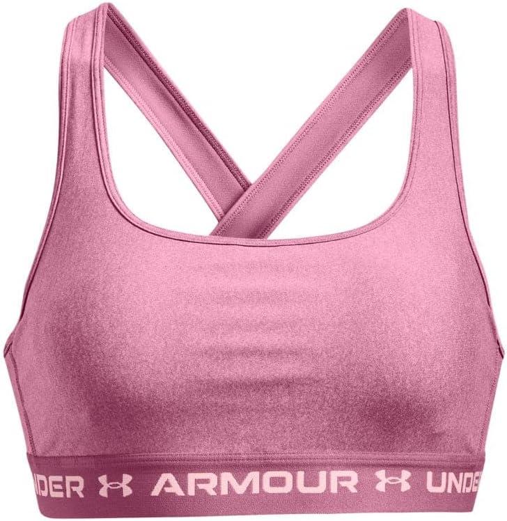 imageUnder Armour Womens CrossBack Mid Bra669 Pace Pink Light Heather   Prime Pink