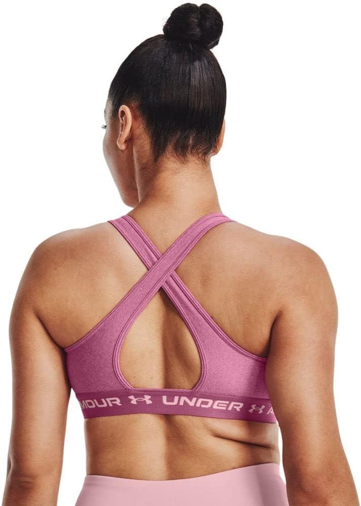 imageUnder Armour Womens CrossBack Mid Bra669 Pace Pink Light Heather   Prime Pink