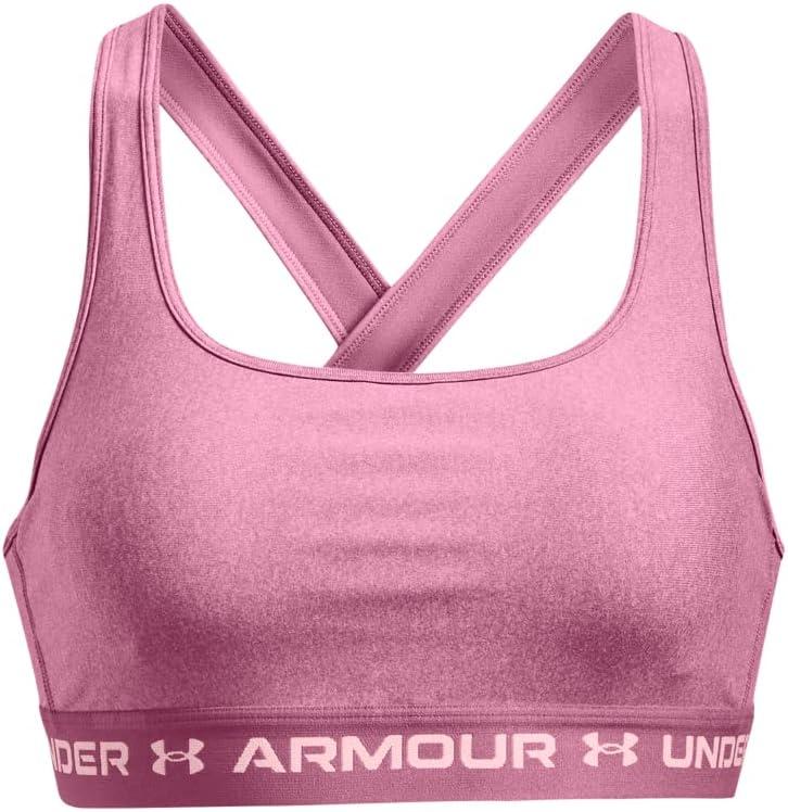 imageUnder Armour Womens CrossBack Mid Bra669 Pace Pink Light Heather   Prime Pink