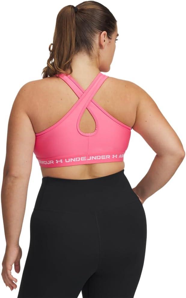 imageUnder Armour Womens CrossBack Mid Bra672 Super Pink   White