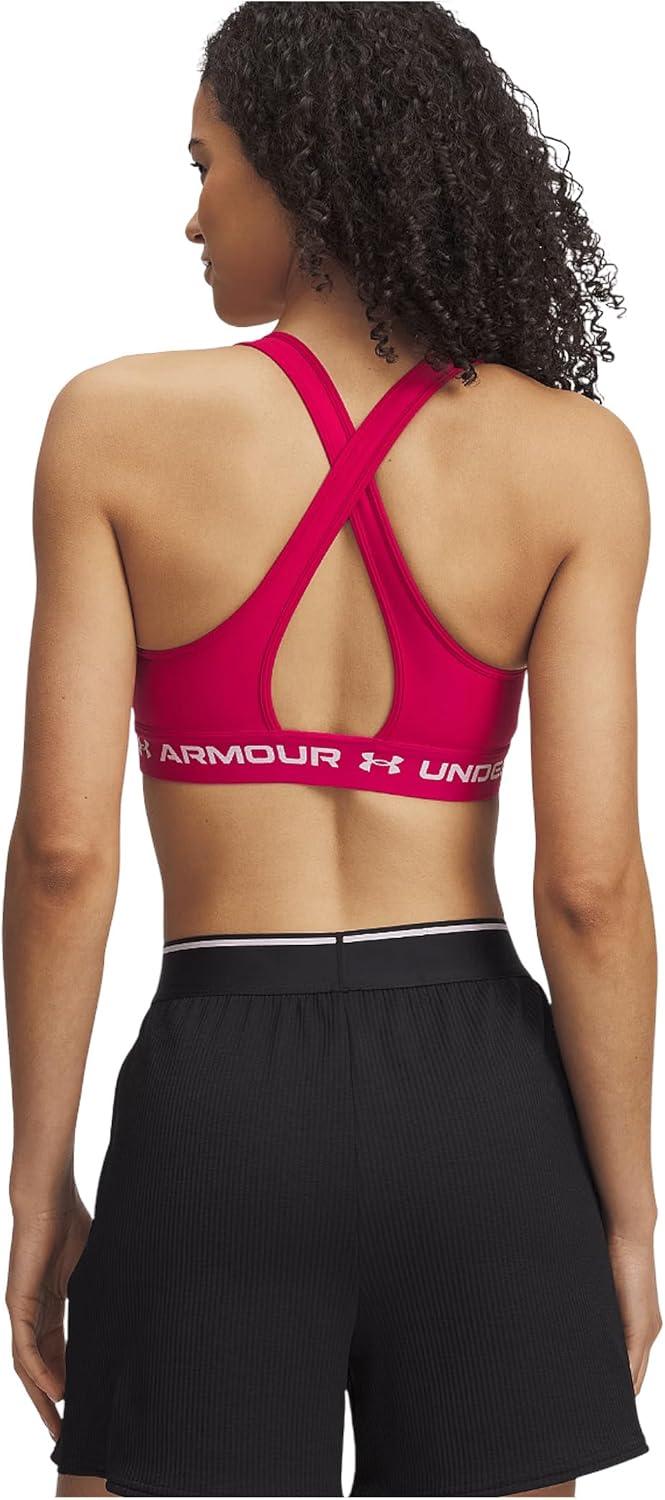 imageUnder Armour Womens CrossBack Mid Bra681 Shaded Fuchsia   White