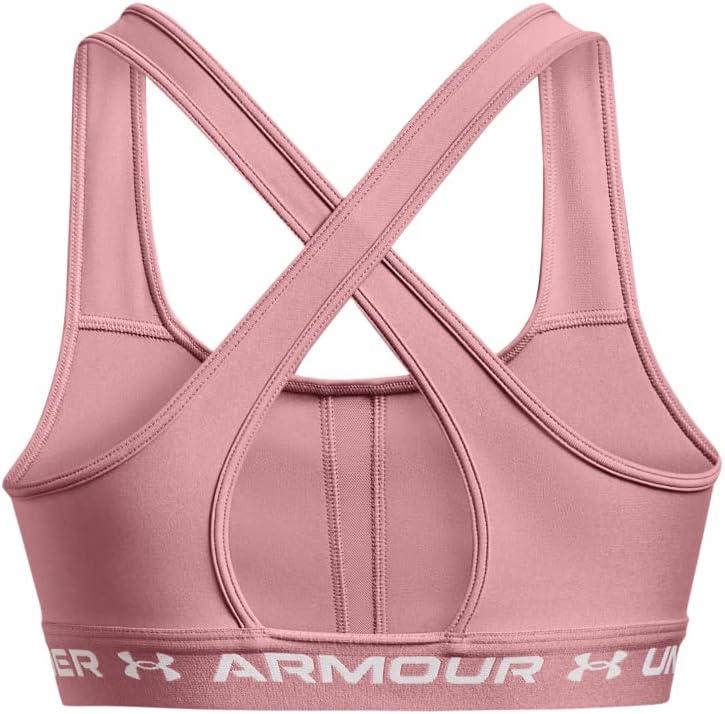 imageUnder Armour Womens CrossBack Mid Bra697 Pink Elixir   White