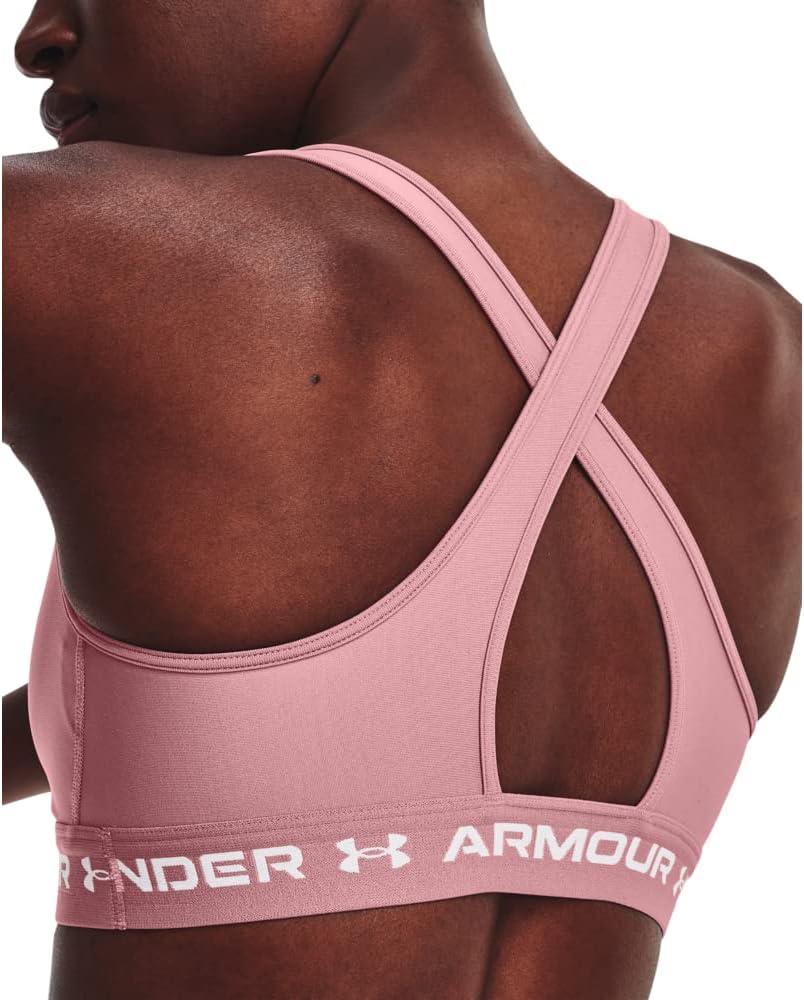 imageUnder Armour Womens CrossBack Mid Bra697 Pink Elixir   White