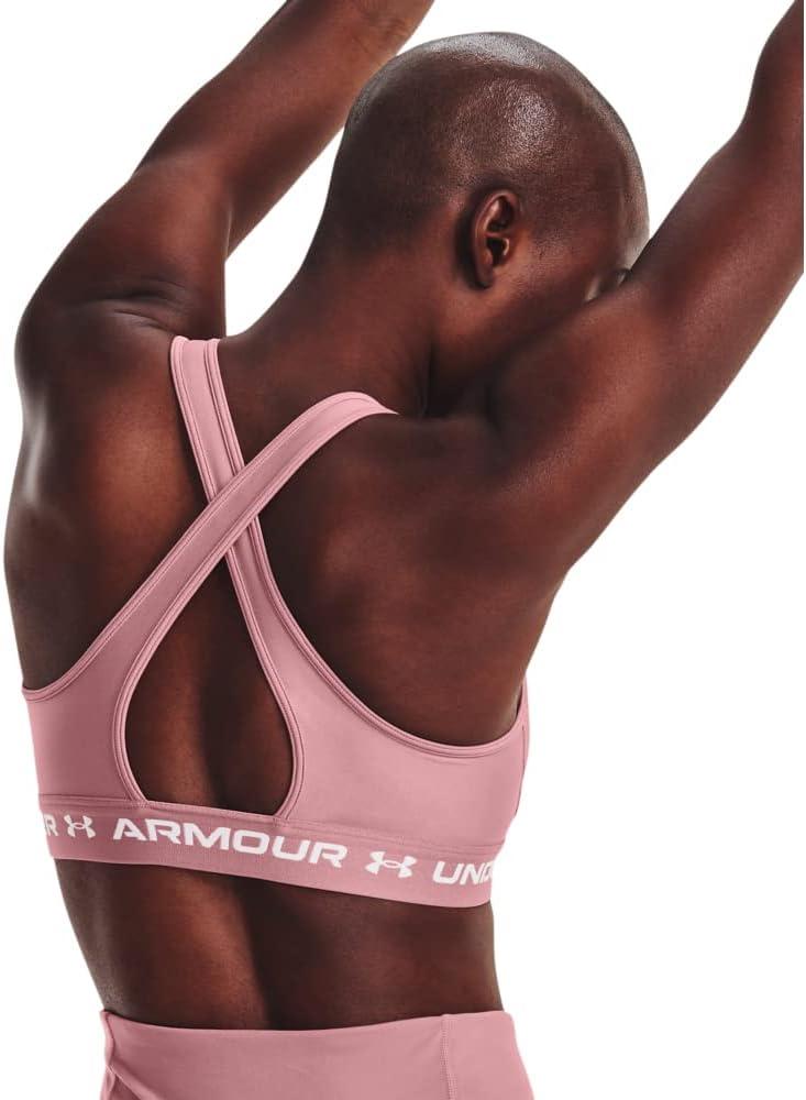 imageUnder Armour Womens CrossBack Mid Bra697 Pink Elixir   White