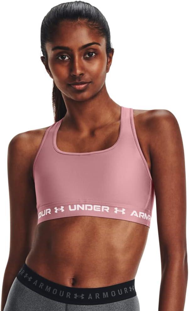imageUnder Armour Womens CrossBack Mid Bra697 Pink Elixir   White