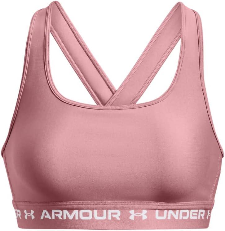 imageUnder Armour Womens CrossBack Mid Bra697 Pink Elixir   White