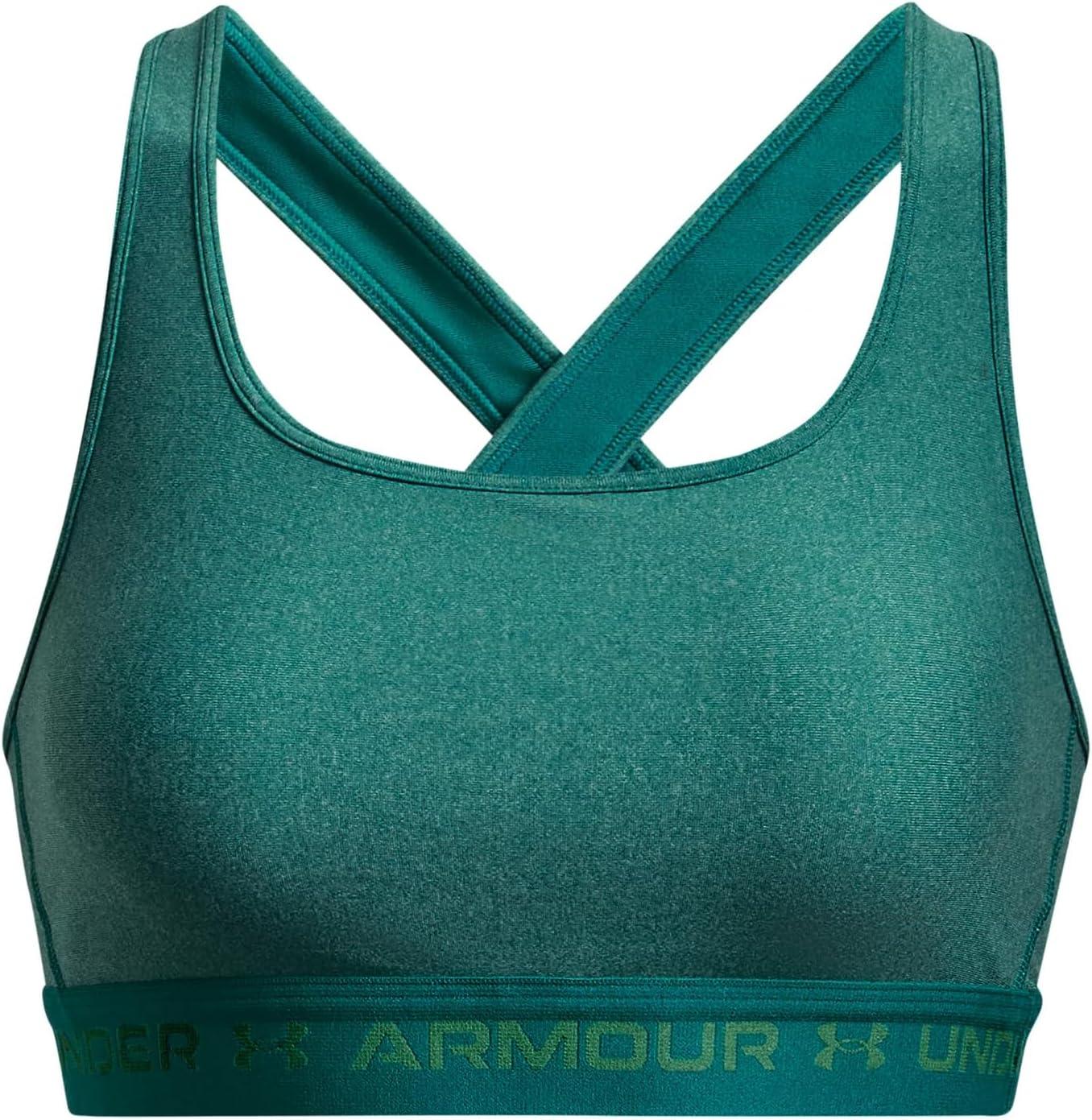 imageUnder Armour Womens CrossBack Mid Bra722 Coastal Teal   Lime Surge