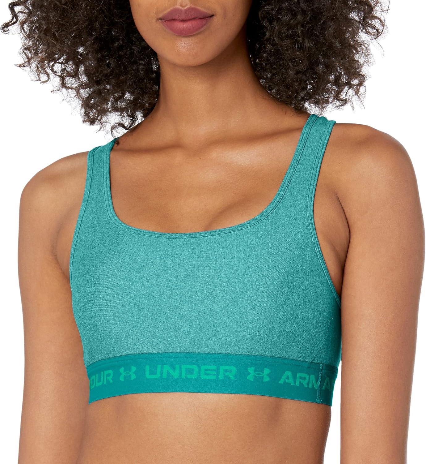 imageUnder Armour Womens CrossBack Mid Bra722 Coastal Teal   Lime Surge