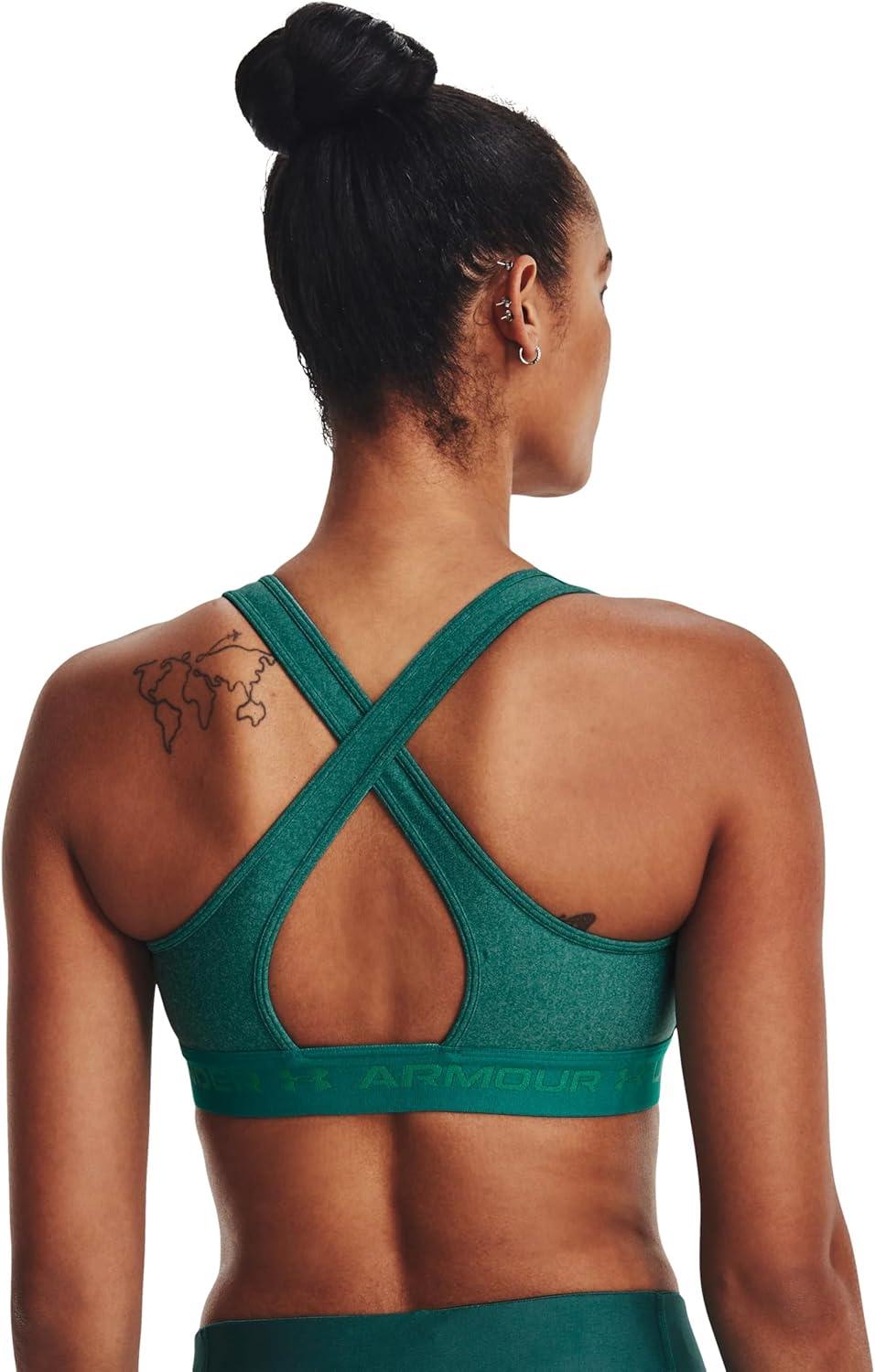 imageUnder Armour Womens CrossBack Mid Bra722 Coastal Teal   Lime Surge