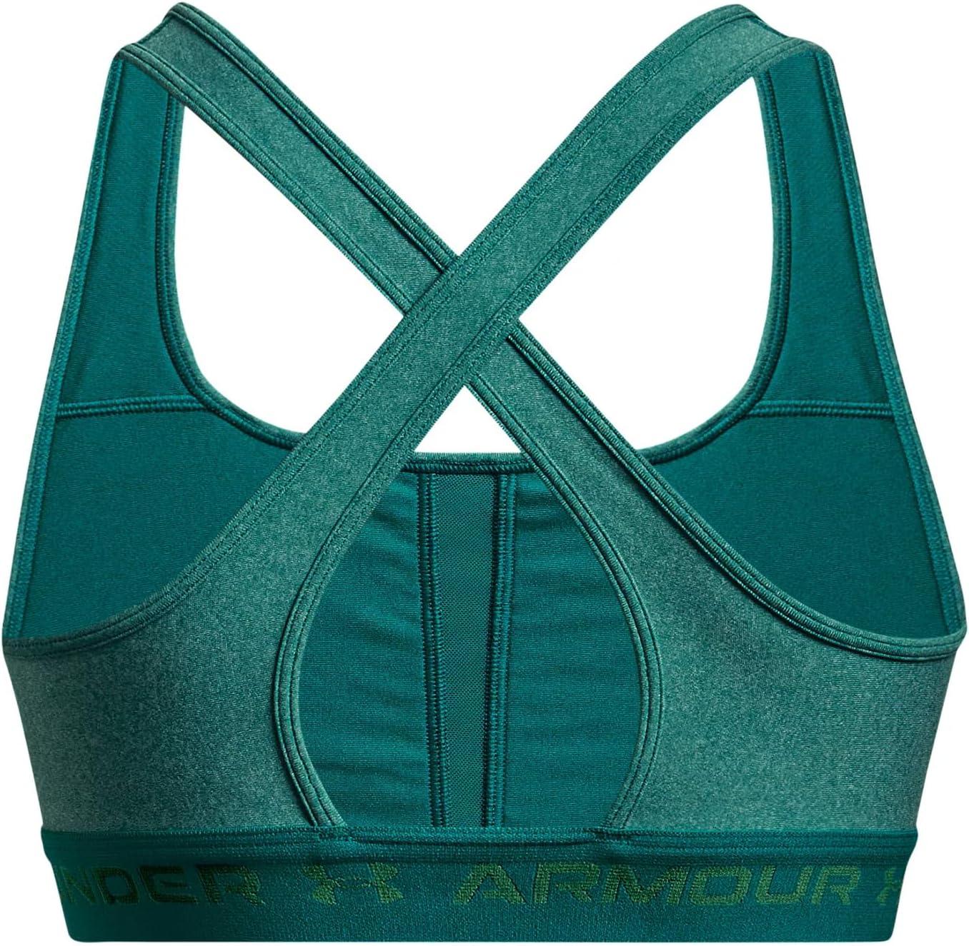 imageUnder Armour Womens CrossBack Mid Bra722 Coastal Teal   Lime Surge