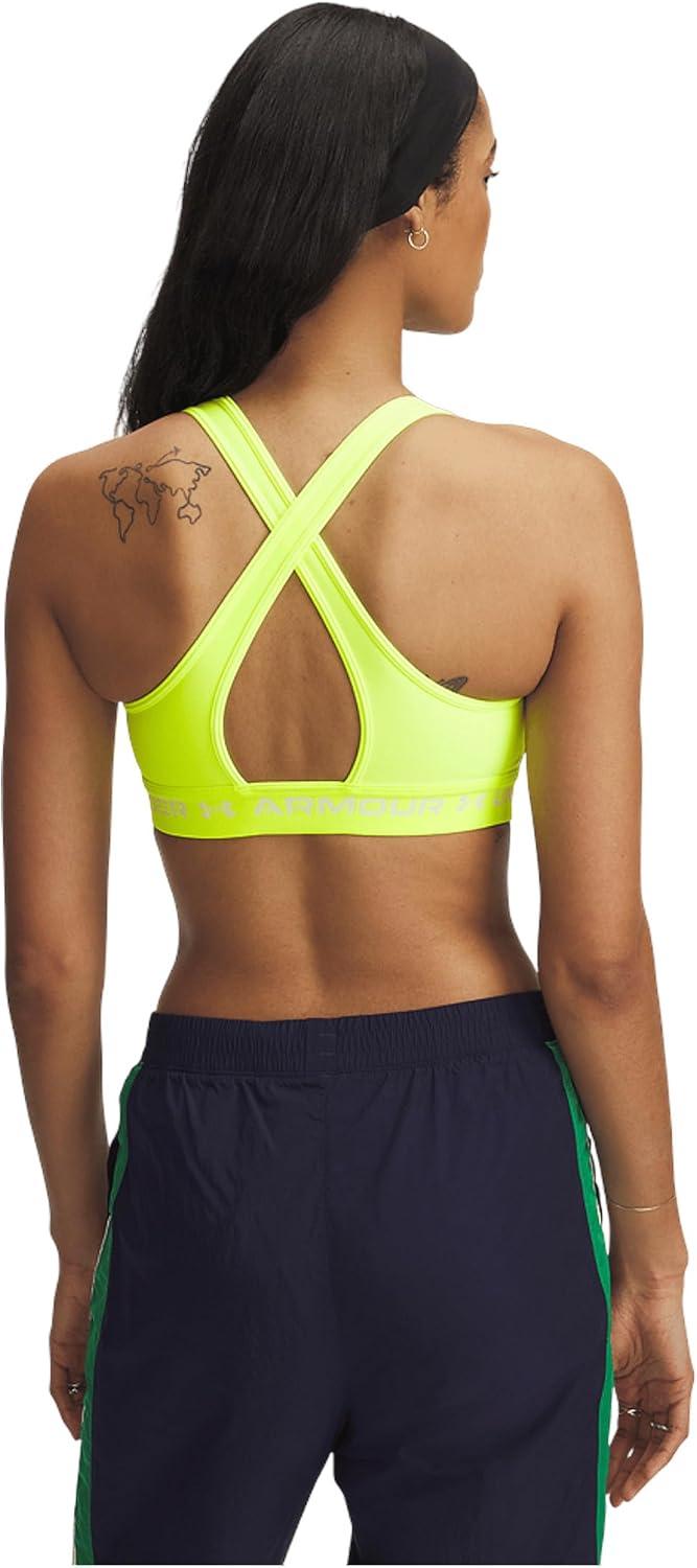 imageUnder Armour Womens CrossBack Mid Bra732 High Vis Yellow   White