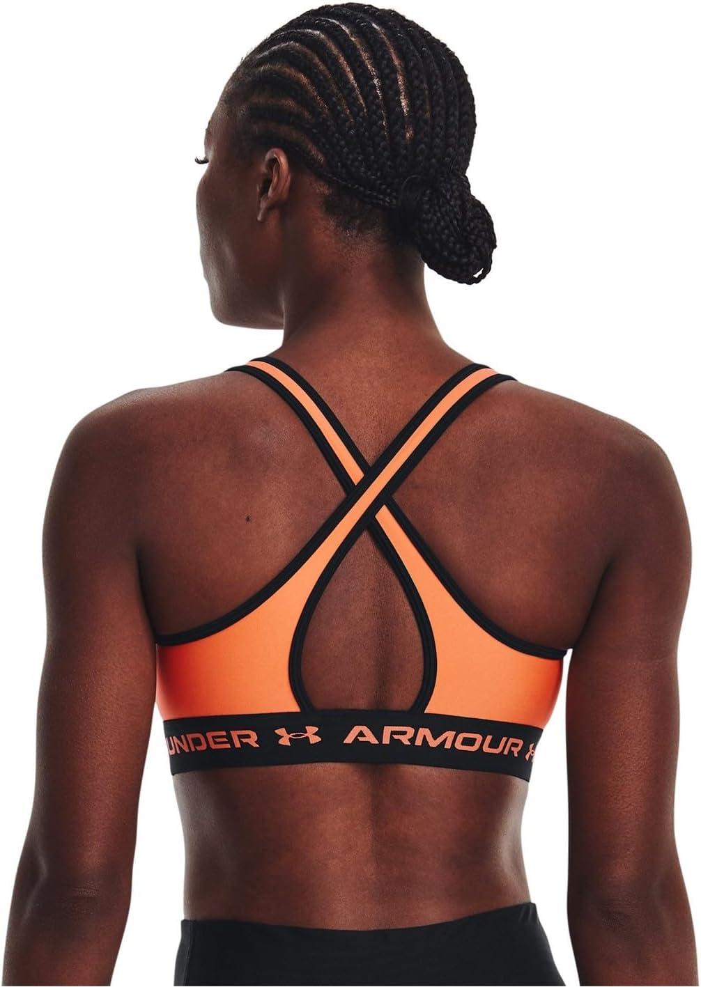 imageUnder Armour Womens CrossBack Mid Bra800 Sunset Boulevard  Black  Sunset Boulevard