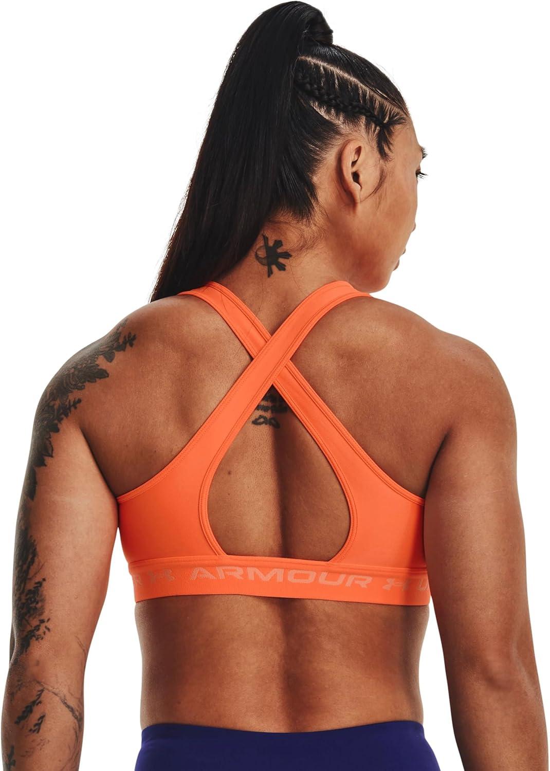 imageUnder Armour Womens CrossBack Mid Bra866 Orange Blast   Frosted Orange