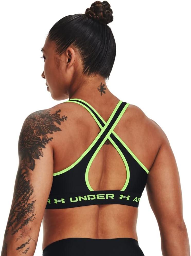 imageUnder Armour Womens CrossBack Mid BraBlack 002Quirky Lime