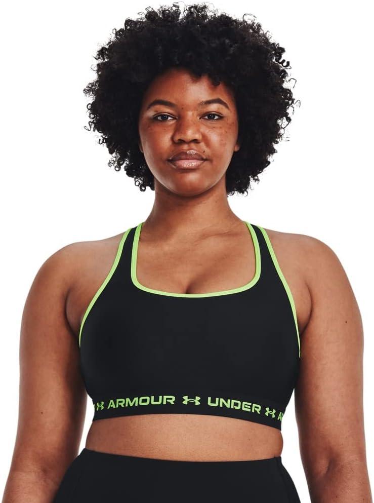 imageUnder Armour Womens CrossBack Mid BraBlack 002Quirky Lime