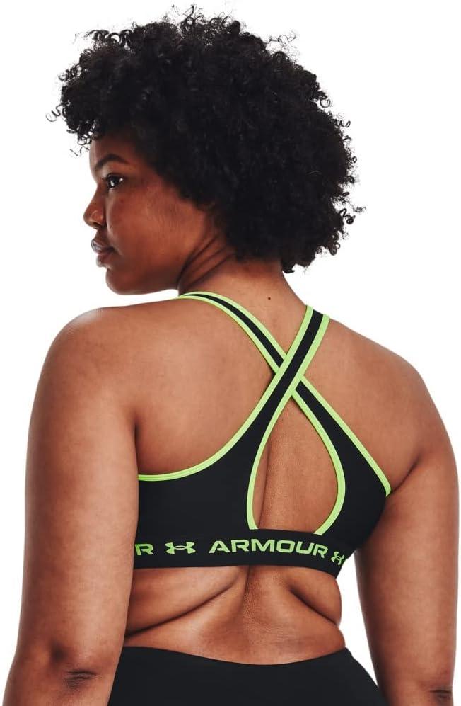 imageUnder Armour Womens CrossBack Mid BraBlack 002Quirky Lime