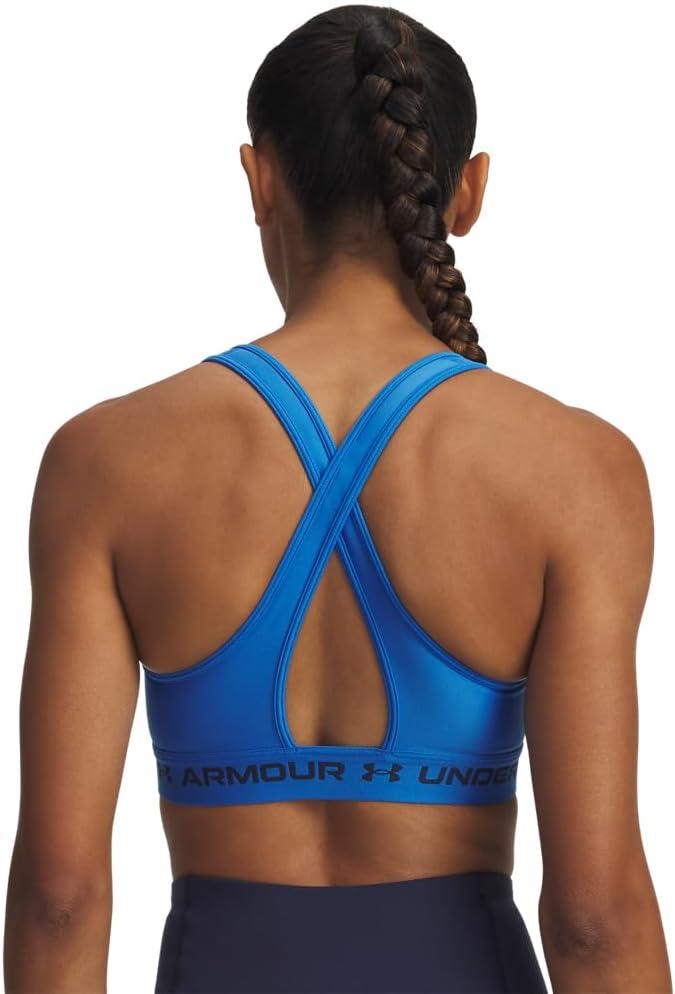imageUnder Armour Womens CrossBack Mid BraBlue AtlantisWashed Navy